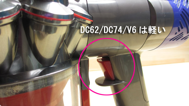 ダイソンコードレスクリーナーのトリガースイッチは指が本当に疲れるのか | コードレス掃除機マニアの比較サイト（マキタ菌）