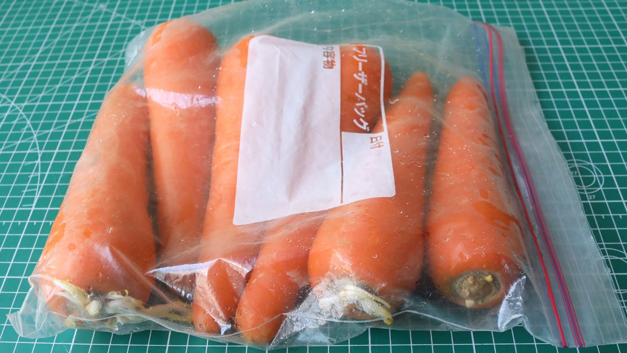 ジップロックで2ヶ月保存したにんじん-1