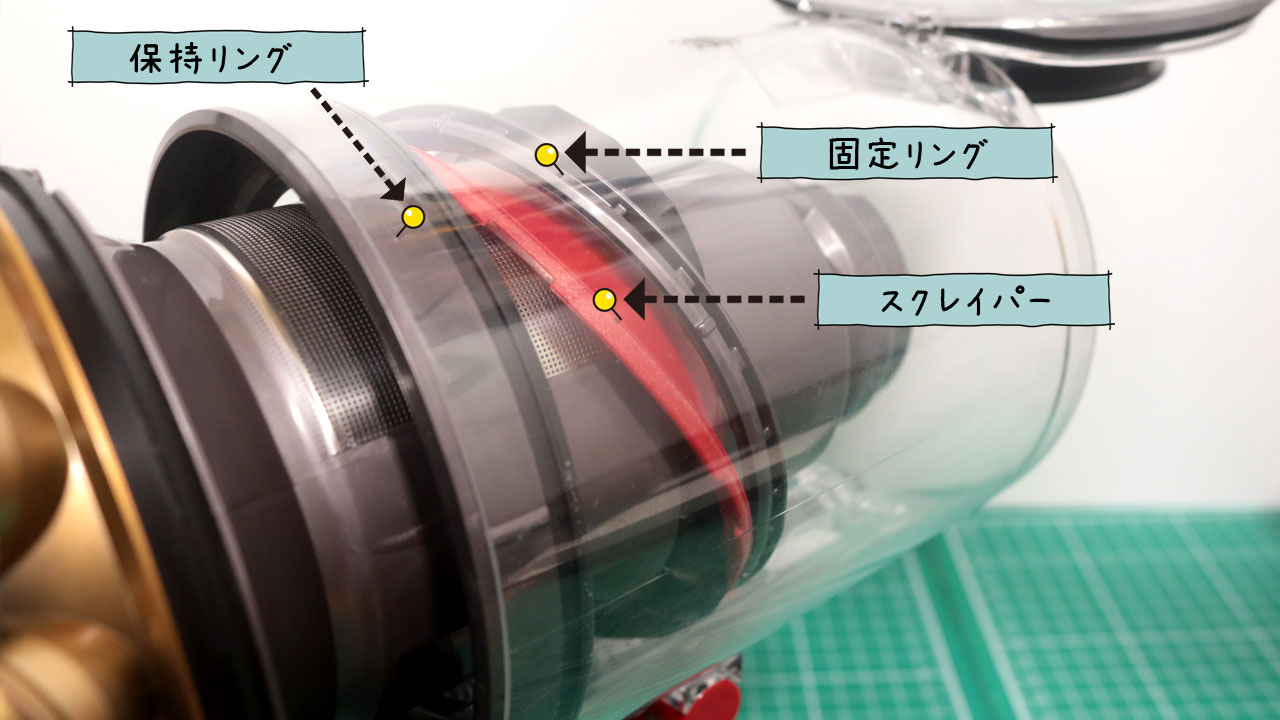 ダイソン 外れた赤いゴム(スクレイパー)